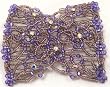 EZ Magic Comb Stretchy Beaded Hair Comb In Purple Beads Flowers
