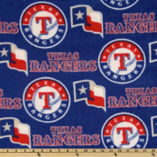 60'' Wide MLB Fleece Texas Rangers Toss Red/White/Royal Fabric By The Yard