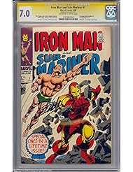 Entertainment Memorabilia: IRON MAN amp; SUB-MARINER # 1 CGC 7.0 STAN LEE SIG SERIES CGC # 1197082056 mms