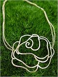 Rose Domed Large Necklace in Gold or Silver