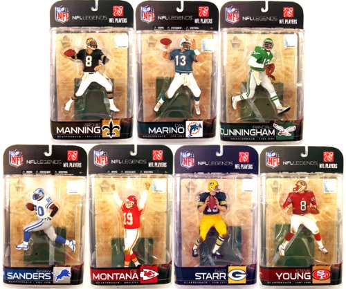 NFL Football Legends series 5 Action Figure set of 7 Figures by McFarlane Toys - MINT Condition images