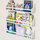 Set of 3 Stylish Baby Nursery Room Wall Shelf Sturdy Birch Wood (Long (30