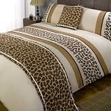 Leopard Chocolate Single Duvet Quilt bedding Set Bed in a Bag Cushion Cover Runner