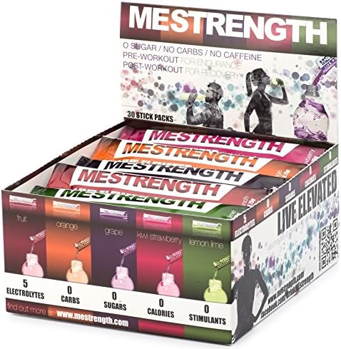 Mestrength Electrolyte Drink Mix - A Naturally Flavored, Sugar Free, Hydration Powder (Lemon Lime, 30 Sticks)