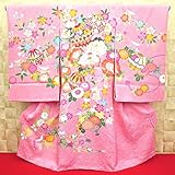 【手毬と芍薬・ピンク】 女児　初着　祝着 のしめ 産着 女の子のお宮参り着物 高級 フードセットプレゼント付