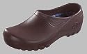 Alpro Clogs ''Jolly Fashion'' aus PU in braun mit normalem Fussbett und antistatik Sohle