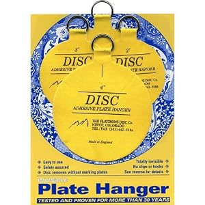 Invisible English Disc Adhesive Plate Hanger Set (2 - 3 Inch and 2 - 4 Inch Hangers) by