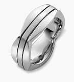 Unique 14 Karat White Gold High Polish Wedding Band Ring