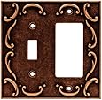 Brainerd 64248 French Lace Single Toggle Switch/Decorator Wall Plate / Switch Plate / Cover, Sponged Copper