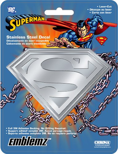  Chroma Graphics 1205 Emblemz Silver 6" x 8" Superman Stainless Steel Decal