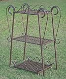 Santa Fe Iron Three Tier Plant Stand (Matte Brown) (31"H x 23"W x 11"D)