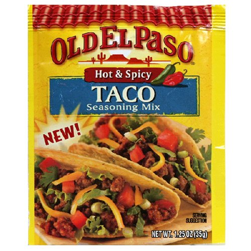 Old El Paso Seasoning, Hot & Spicy Taco, 1.25-Ounce Packets (Pack of 24)