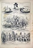 1879 SKETCHES HENLEY RIVER BOAT MEN SITTING ROMANCE