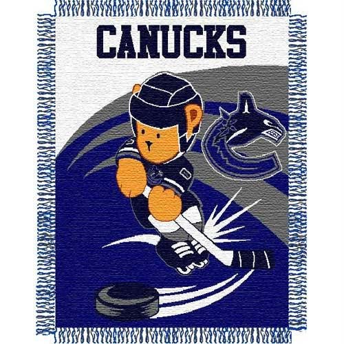 NHL Vancouver Canucks 36-Inch-by-46-Inch Woven Jacquard Baby Throw