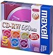 maxell データ用 CD-RW 650MB 4倍速対応 カラーMIX 5枚 5mmケース入 CDRW74MIX.1P5S