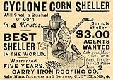 1890 Ad Cyclone Corn Sheller Carry Iron Roofing Ohio Agricultural Machinery Farm - Original Print Ad