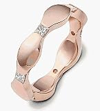 14 Karat Designer Rose Gold Princess Cut Unique Diamond Ring
