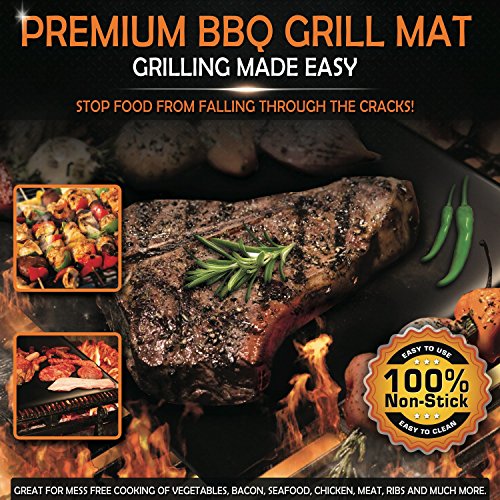 Best BBQ Grill Mats - ✦✦2 x FREE Grilling Cookbooks✦✦ - ♛100% Money Back Lifetime Guarantee♛ - Premium Quality, Food-safe/fda Approved - Heavy-duty, Non-stick (Teflon), No Mess, Easy Cleanup, Reusable Barbeque Grill Mats