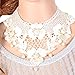 YAZILIND Lolita Handmade White Sexy Lace Elegant Flower Applique Faux Pearl Gothic Collar Necklace