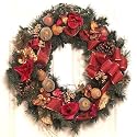24" Gilded Copper & Red Christmas Wreath