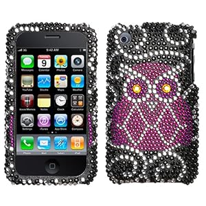 Owl Diamante Protector Cover for Apple iPhone 3G, Apple iPhone 3GS