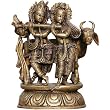 Krishna and Radha Brass Statue Love Gifts Figurines
