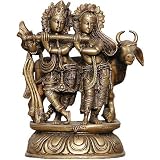 Krishna and Radha Brass Statue Love Gifts Figurines