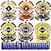 1000 Ct Black Diamond Poker Chip Set Free Button Kit, WPT Book Set, Bullets Guard, Pokeno