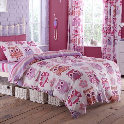 Catherine Lansfield Kids Owl Fitted Sheet, Multi, Double by Catherine Lansfield