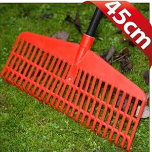 Laubrechen 45cm Kunststoff rot Laubharke Rechen Rasenrechen Harke