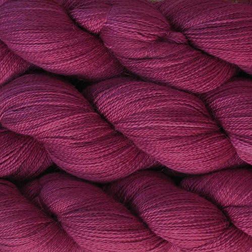 Living Dreams Anne Lace Yarn, Baby Alpaca Silk Blend, Hand Dyed by Art By Eve, 2 Ounce, 375 yards, Marion Berry