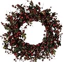 24" Glossy Berry Wreath - Red