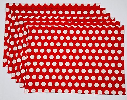 Ocean Collection Classic Polka Red 18 Pc Placemats Set
