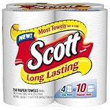 Scott Paper Towels, Long Lasting Rolls 4-Pack (Case of 4)
