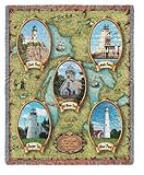 Lighthouses of Great Lakes II Throw - 70 x 53 Blanket/Throw