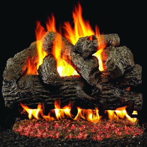 Peterson Real Fyre 30-inch Royal English Oak Log Set With Vented Natural Gas G45 Burner - Match Light