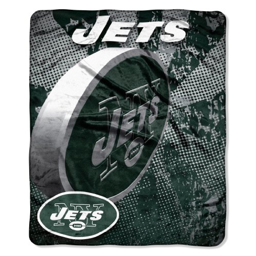 NFL New York Jets 50-Inch-by-60-Inch Micro Raschel Plush Throw 