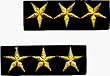 Military 3 Star General Logo - 2 FOR THE PRICE OF ONE!!! - Embroidered Iron On or Sew On Patch