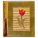 All Natural 80 Photo Handmade Photo Album - Red Tulip Design