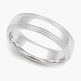 Gold Dual Milgrain Wedding Band 5.5mm