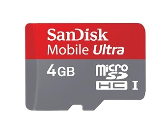 SanDisk Ultra 4 GB microSDHC Class 6 Memory Card 30MB/s with Adapter SDSDQY-004G-AFFP-A