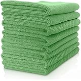Vibrawipe Microfiber Cloth - Pack of 8 Pieces (All-Green) Microfiber Cleaning Cloths, HIGH ABSORBENT, LINT-FREE, STREAK-FREE, For Kitchen, Car, Windows