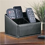 Faux Leather Deluxe Remote Control Holder - Black