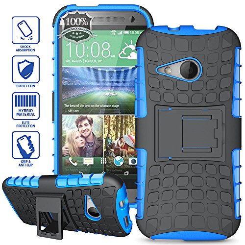 ElBolt TM 3 in 1 Bundle HTC One Mini 2 / HTC One Remix / HTC M8 Mini Armor Grenade Stand Hard Gel Case -Blue with Free Ultra-Sensitive Stylus Pen and Premium Screen Protector by ElBolt TM