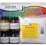 Jacquard Products Jacquard Acid Dye 4 Color Set with Citric Acid, Yellow, Multicolored