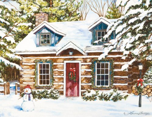 Lang Log Cabin Holiday Boxed Christmas Cards, 18 Cards with 19 Envelopes (1004655)