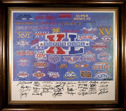 Super Bowl XL Autographed Giclee Signed 35 living Super Bowl MVPs