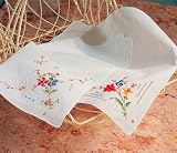 Cross Stitched Floral Handkerchiefs