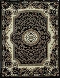 Traditional Nain Floral Persian Area Rugs Black 7'10 x 10'5