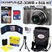 Olympus SZ-30MR 16MP 24X Wide Angle Lens 3D Mode Camera (Silver) + 8GB Accessory Kit